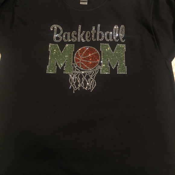 Rhinestone Bling Bling Basketball Mom, Custom Made T-shirt. Gildan L - Picture 5 of 6